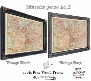 two framed maps of the united states