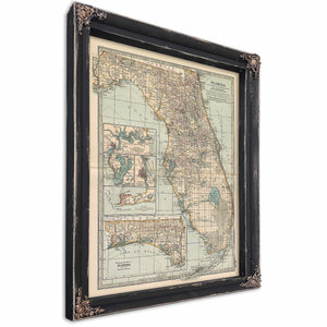 a framed map of the state of california