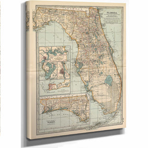 an old map of the state of florida