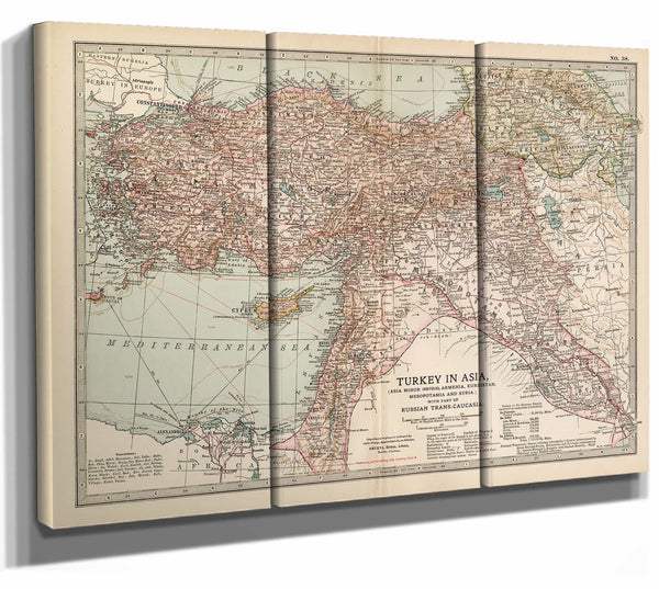 a three panel map of turkey in asia