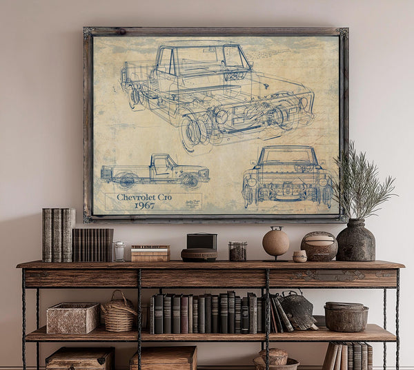 Bella Frye Vintage 1967 Chevrolet C10 Pickup Car Art - Gifts for Guys - Original Vehicle Print