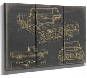 Bella Frye Vintage 1967 Chevrolet C10 Pickup Car Art - Gifts for Guys - Original Vehicle Print