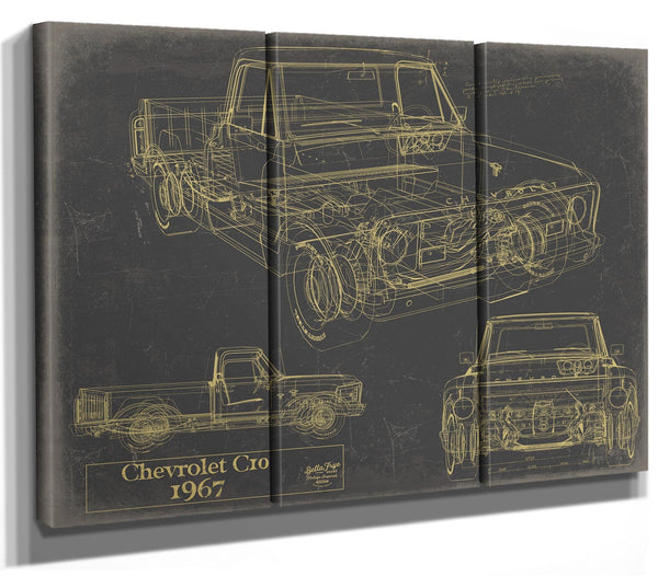 Bella Frye Vintage 1967 Chevrolet C10 Pickup Car Art - Gifts for Guys - Original Vehicle Print