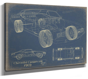 Bella Frye Vintage 1969 Camaro Z28 Art - Gifts for Guys - Original Vehicle Print