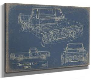 Bella Frye Vintage 1967 Chevrolet C10 Pickup Car Art - Gifts for Guys - Original Vehicle Print