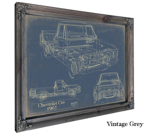 Bella Frye Vintage 1967 Chevrolet C10 Pickup Car Art - Gifts for Guys - Original Vehicle Print