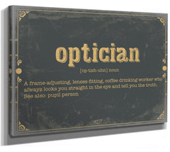 Bella Frye Home & Garden > Decor > Artwork Optician Word Definition Wall Art - Gift for Optician Dictionary Artwork