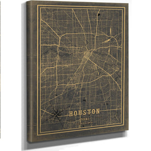 Bella Frye Home & Garden > Decor > Artwork Framed Houston Vintage Map - Ornate Embellishment Frame with Print