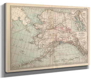 Bella Frye Home & Garden > Decor > Artwork Framed Alaska Vintage Map - Ornate Embellishment Frame with Giclee Print