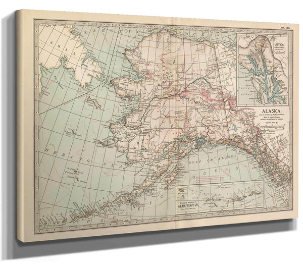 Bella Frye Home & Garden > Decor > Artwork Framed Alaska Vintage Map - Ornate Embellishment Frame with Giclee Print