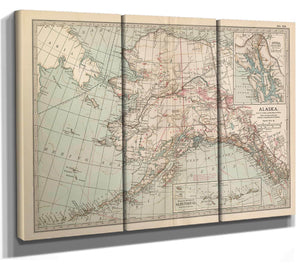 Bella Frye Home & Garden > Decor > Artwork Framed Alaska Vintage Map - Ornate Embellishment Frame with Giclee Print