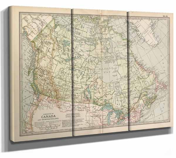 Bella Frye Home & Garden > Decor > Artwork Framed Canada Vintage Map - Ornate Embellishment Frame with Print