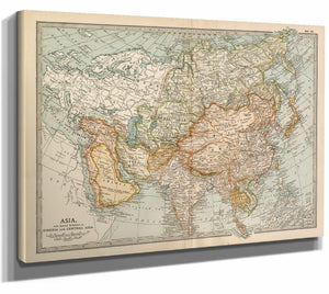 Bella Frye Home & Garden > Decor > Artwork Framed Asia Vintage Map - Ornate Embellishment Frame with Print