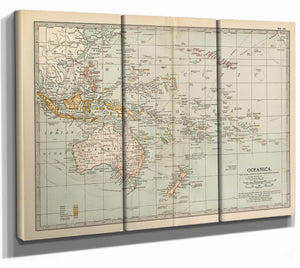 Bella Frye Home & Garden > Decor > Artwork Framed Oceanica Vintage Map - Ornate Embellishment Frame with Print