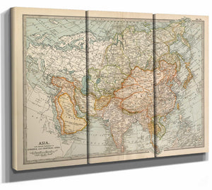 Bella Frye Home & Garden > Decor > Artwork Framed Asia Vintage Map - Ornate Embellishment Frame with Print