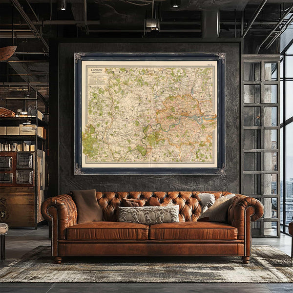 Bella Frye Home & Garden > Decor > Artwork Framed London Vintage Map - Ornate Embellishment Frame with Print