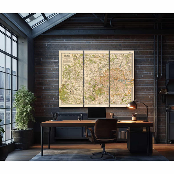 Bella Frye Home & Garden > Decor > Artwork Framed London Vintage Map - Ornate Embellishment Frame with Print