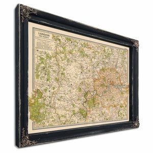 Bella Frye Home & Garden > Decor > Artwork Framed London Vintage Map - Ornate Embellishment Frame with Print
