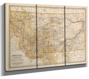 Bella Frye Home & Garden > Decor > Artwork Framed Montana Vintage Map - Ornate Embellishment Frame with Print