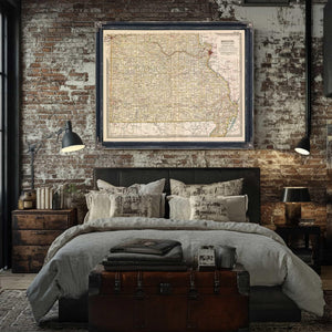 Bella Frye Home & Garden > Decor > Artwork Framed Missouri Vintage Map - Ornate Embellishment Frame with Print