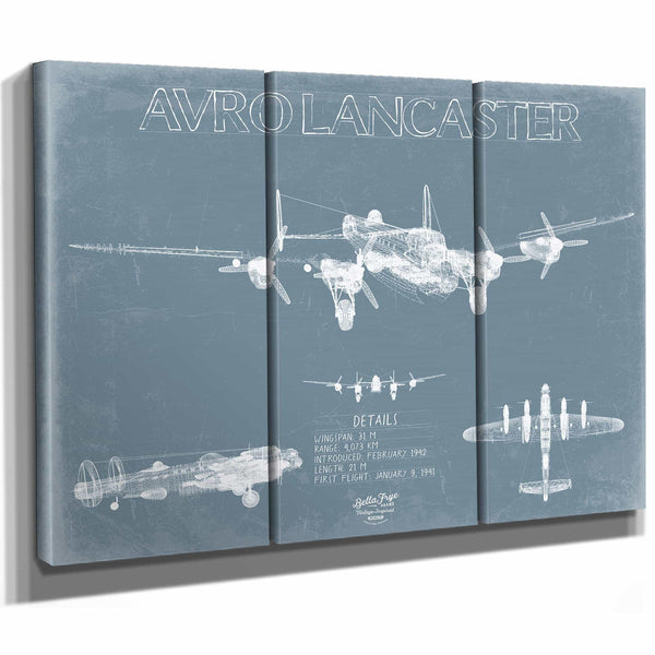 Bella Frye Home & Garden > Decor > Artwork Avro Lancaster Aircraft Blueprint Wall Art - Original Aviation Plane Print