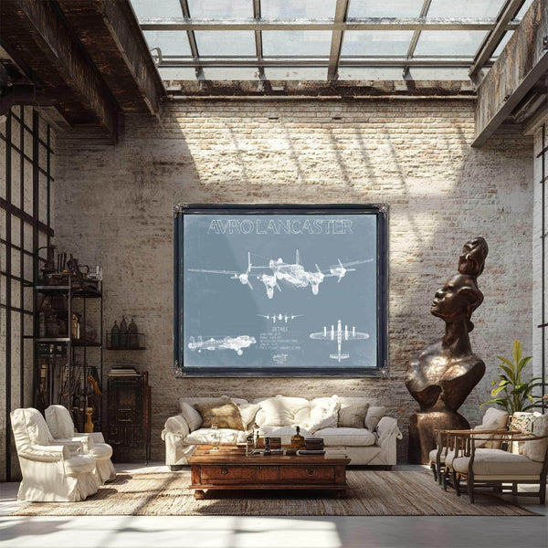 Bella Frye Home & Garden > Decor > Artwork Avro Lancaster Aircraft Blueprint Wall Art - Original Aviation Plane Print