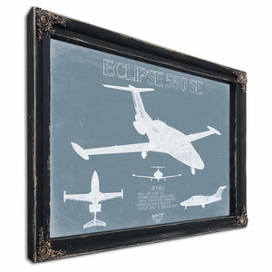 Bella Frye Home & Garden > Decor > Artwork Eclipse 550 SE Aircraft Blueprint Wall Art - Original Airplane Print