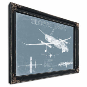 Bella Frye Home & Garden > Decor > Artwork Global Hawk Aircraft Blueprint Wall Art - Original Airplane Print