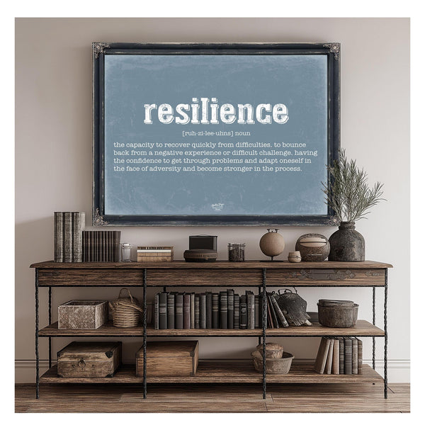 Bella Frye Home & Garden > Decor > Artwork Resilience Definition Wall Art - Gift for Resilience Dictionary Artwork