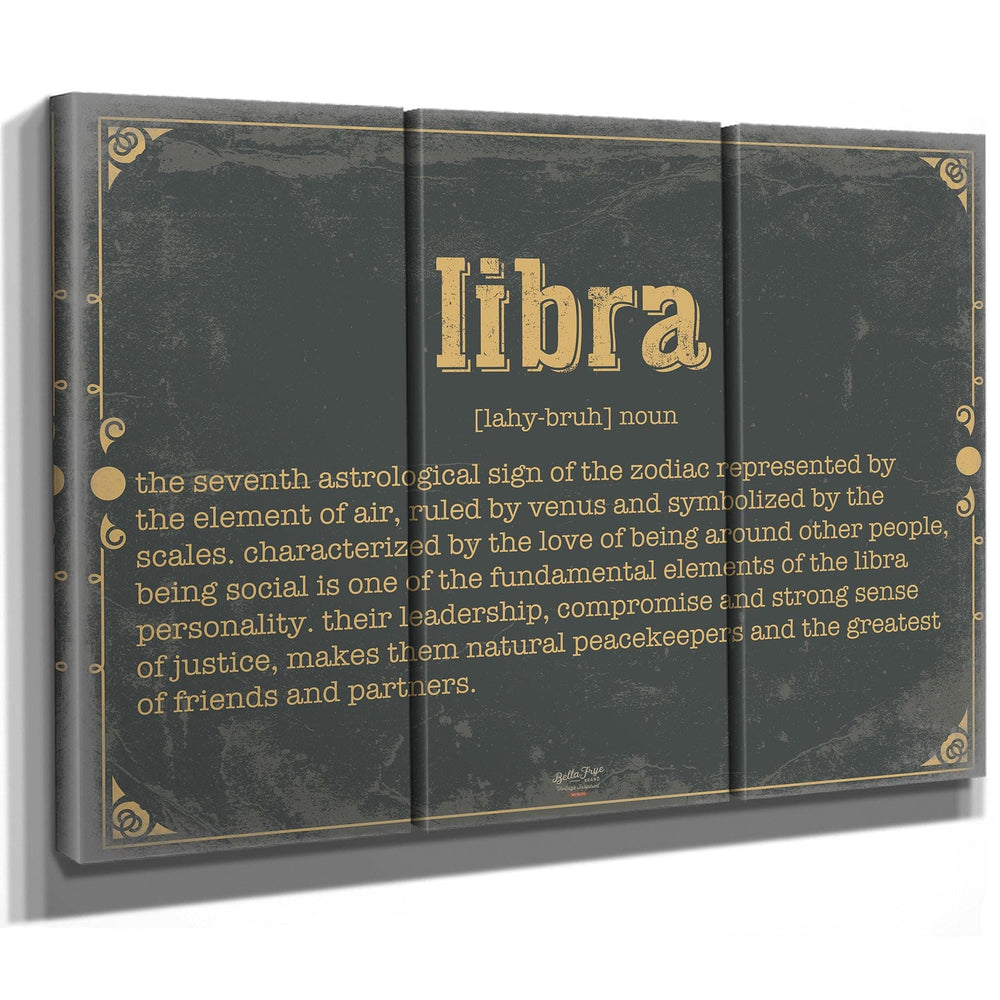 Bella Frye Home & Garden > Decor > Artwork Libra Word Definition Wall Art - Gift for Libra Dictionary Artwork