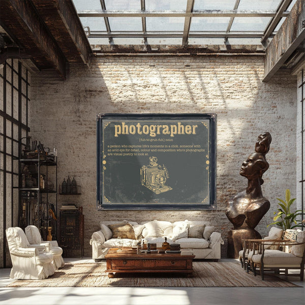 Bella Frye Home & Garden > Decor > Artwork Photographer Word Definition Wall Art - Gift for Photographer Artwork