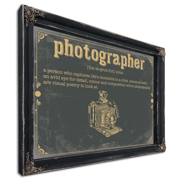 Bella Frye Home & Garden > Decor > Artwork Photographer Word Definition Wall Art - Gift for Photographer Artwork
