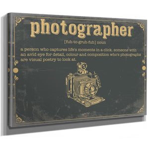Bella Frye Home & Garden > Decor > Artwork Photographer Word Definition Wall Art - Gift for Photographer Artwork