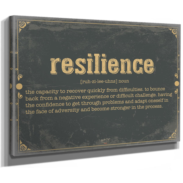 Bella Frye Home & Garden > Decor > Artwork Resilience Word Definition Wall Art - Gift for Resilience Dictionary Artwork