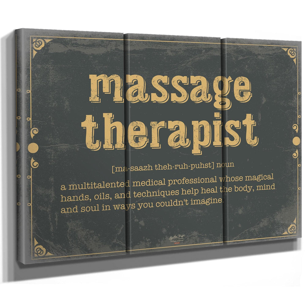 Bella Frye Home & Garden > Decor > Artwork Massage Therapists Word Definition Wall Art - Gift for Massage Therapists Dictionary Artwork