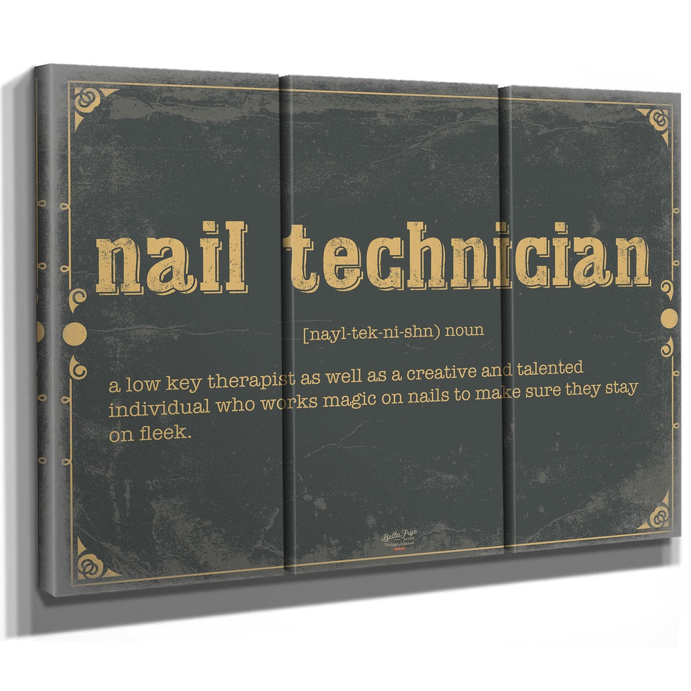 Bella Frye Home & Garden > Decor > Artwork Nail Technician Word Definition Wall Art - Gift for Nail Technician Dictionary Artwork