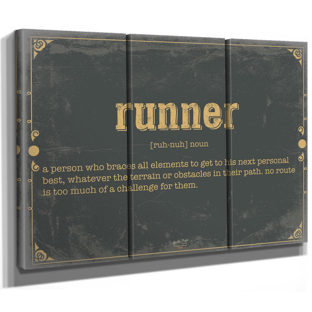 Bella Frye Home & Garden > Decor > Artwork Runner Word Definition Wall Art - Gift for Runner Dictionary Artwork
