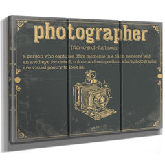 Bella Frye Home & Garden > Decor > Artwork Photographer Word Definition Wall Art - Gift for Photographer Artwork
