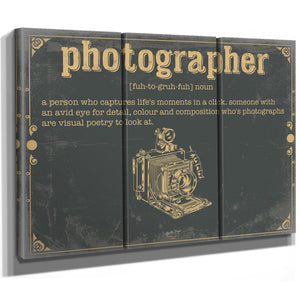 Bella Frye Home & Garden > Decor > Artwork Photographer Word Definition Wall Art - Gift for Photographer Artwork