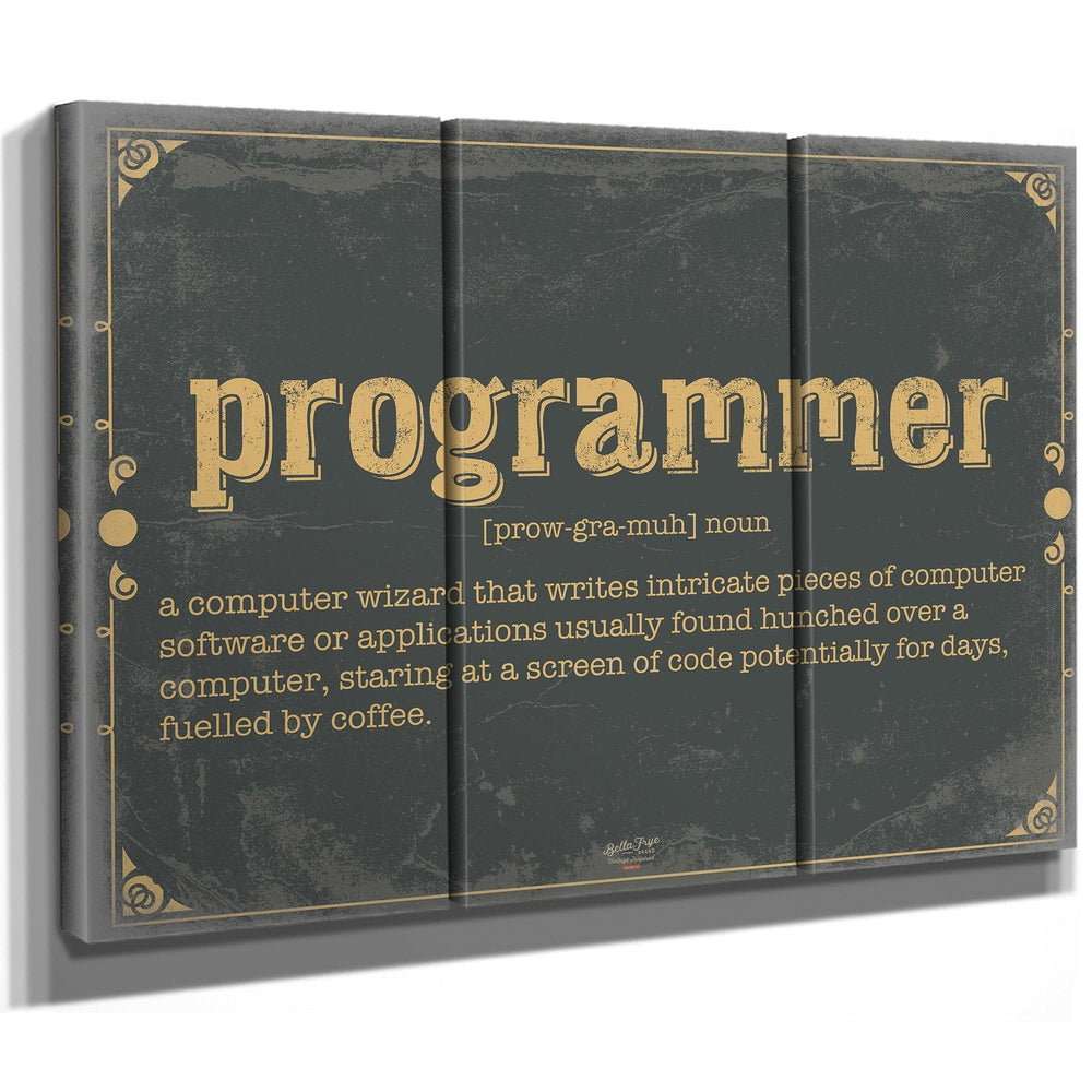 Bella Frye Home & Garden > Decor > Artwork Programmer Word Definition Wall Art - Gift for Programmer Dictionary Artwork