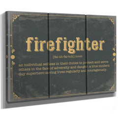 Bella Frye Home & Garden > Decor > Artwork Firefighter Word Definition Wall Art - Gift for Firefighter Dictionary Artwork