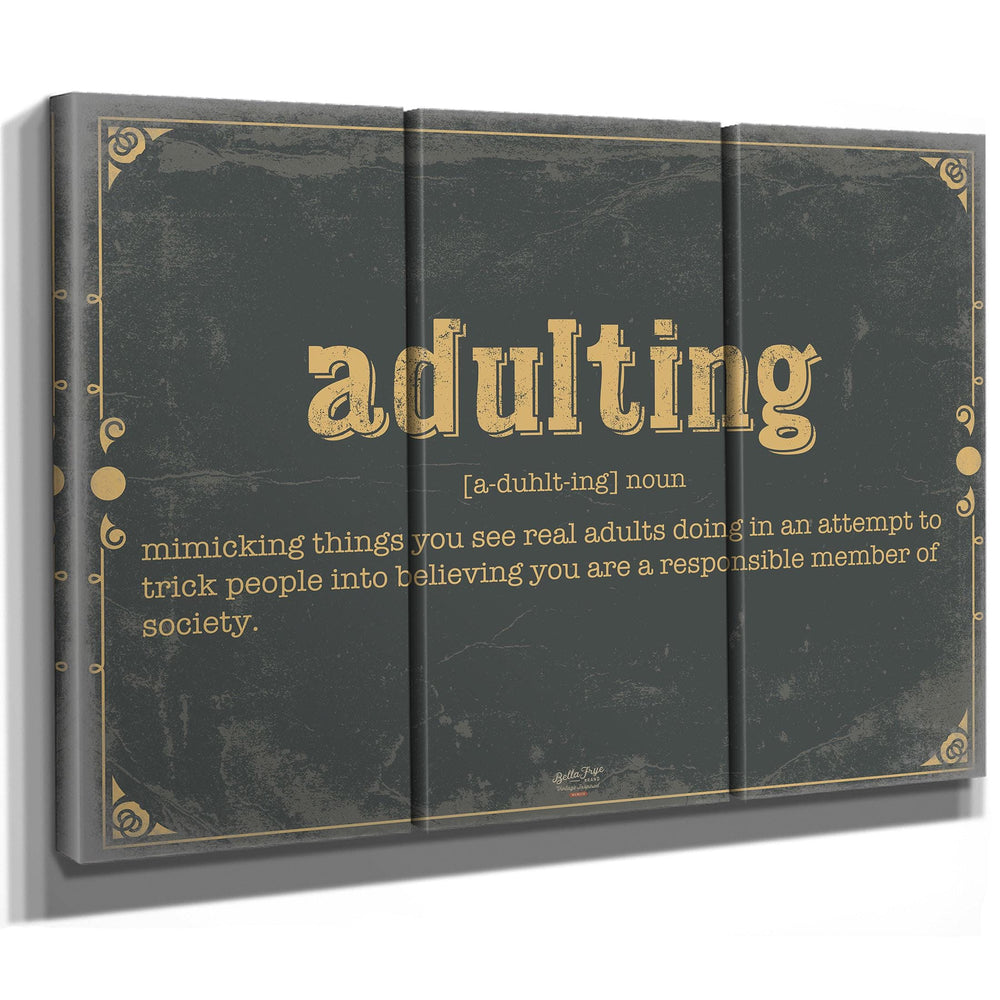 Bella Frye Home & Garden > Decor > Artwork Adulting Word Definition Wall Art - Gift for Adulting Dictionary Artwork