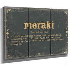 Bella Frye Home & Garden > Decor > Artwork Meraki Word Definition Wall Art - Gift for Meraki Dictionary Artwork