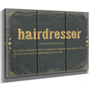 Bella Frye Home & Garden > Decor > Artwork Hairdresser Word Definition Wall Art - Gift for Hairdresser Dictionary Artwork
