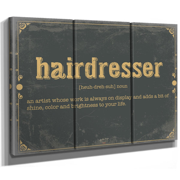 Bella Frye Home & Garden > Decor > Artwork Hairdresser Word Definition Wall Art - Gift for Hairdresser Dictionary Artwork