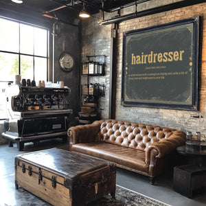 Bella Frye Home & Garden > Decor > Artwork Hairdresser Word Definition Wall Art - Gift for Hairdresser Dictionary Artwork