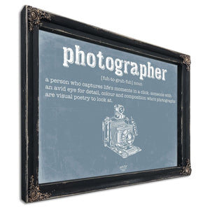 Bella Frye Home & Garden > Decor > Artwork Photographer Definition Wall Art - Gift for Photographer Dictionary Artwork