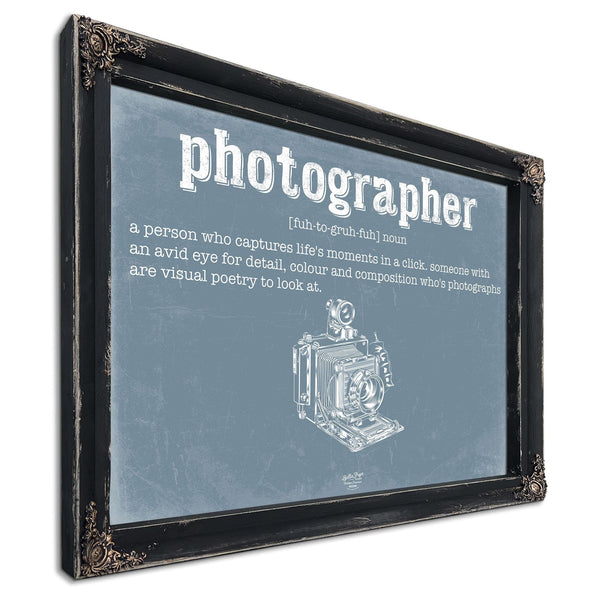 Bella Frye Home & Garden > Decor > Artwork Photographer Definition Wall Art - Gift for Photographer Dictionary Artwork