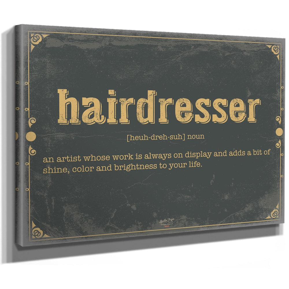 Bella Frye Home & Garden > Decor > Artwork Hairdresser Word Definition Wall Art - Gift for Hairdresser Dictionary Artwork