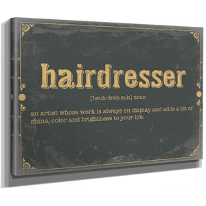 Bella Frye Home & Garden > Decor > Artwork Hairdresser Word Definition Wall Art - Gift for Hairdresser Dictionary Artwork